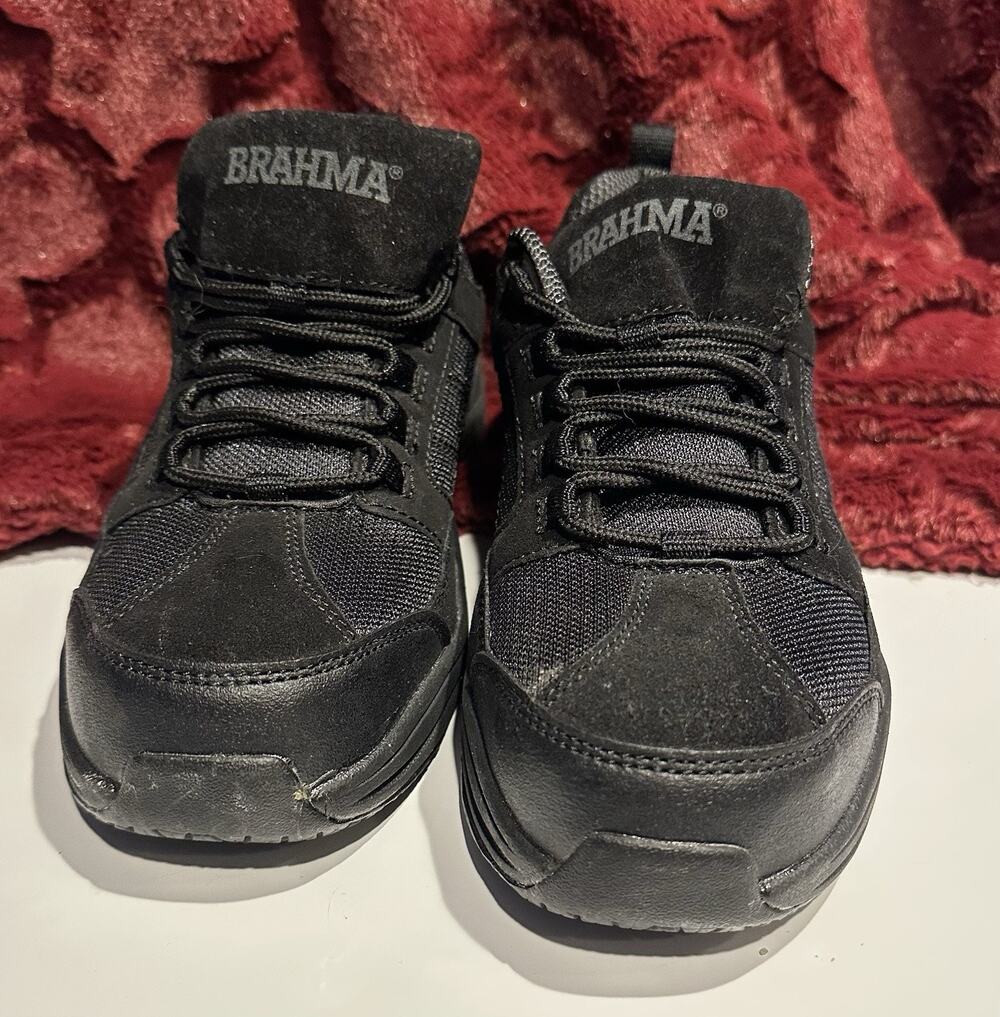 Brahma Work Shoes Adan Steel Toe Slip & Oil Resistant Men’s Sz 8 Black Suede USA